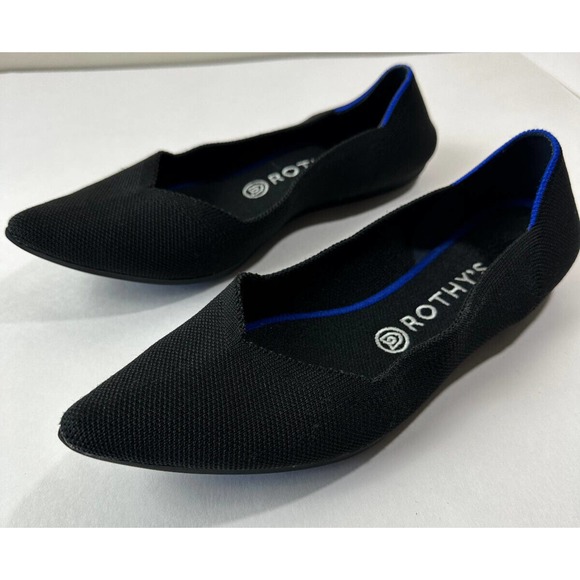 Rothy's The Point Black Solid Textile Ballet Flats Shoes Women's Size 9.5 - Picture 5 of 15